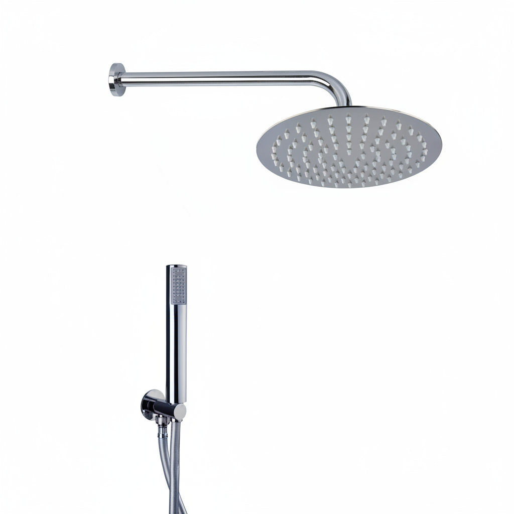 Mammoliti soffione doccia tondo con braccio, doccetta e flessibile F93301100 - cromo