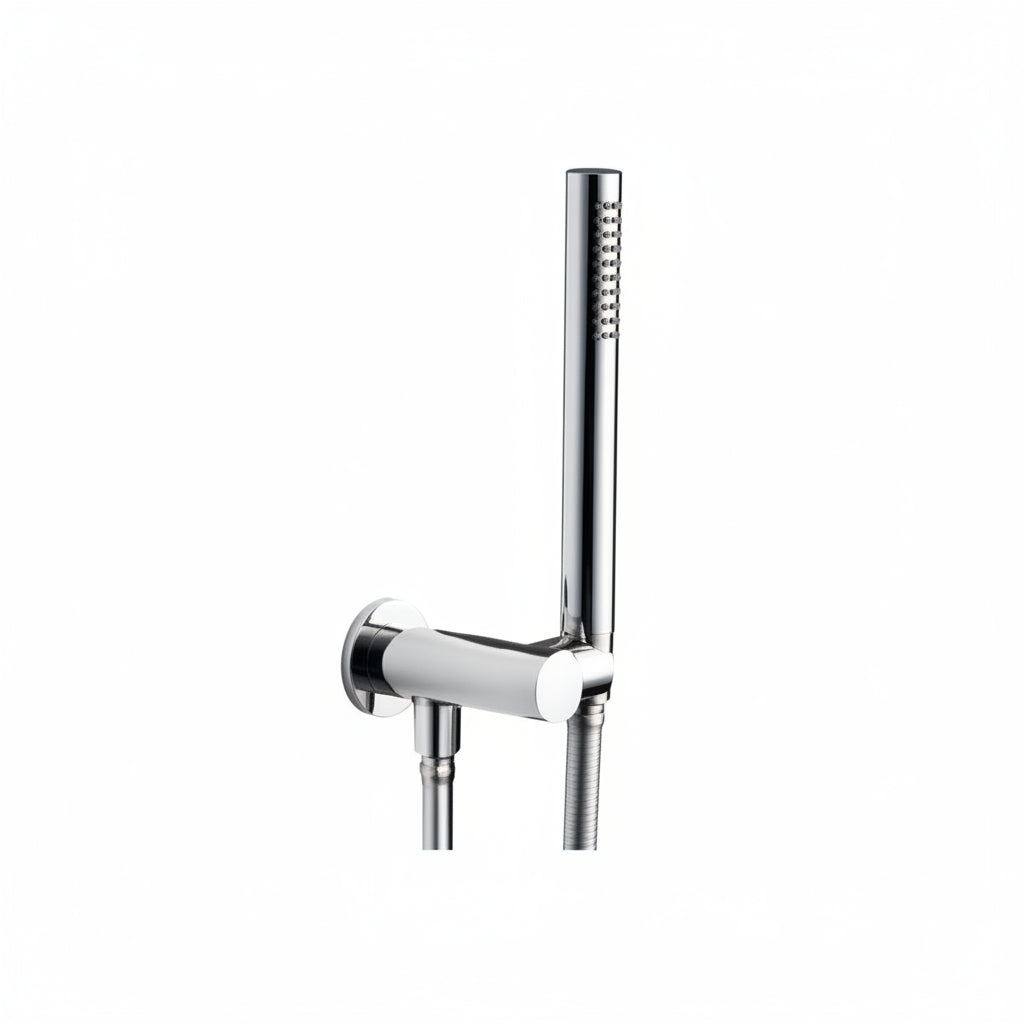 Nuova Osmo doccetta tonda con supporto, presa acqua e flessibile KSPAT007CR - cromo