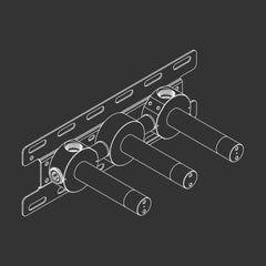 Ceadesign BAR - Wall mounted dual control mixer with spout L. 105 mm - BAR25+PTR02