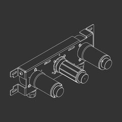 Ceadesign LUTEZIA - Miscelatore bicomando a parete con bocca di erogazione L. 170 mm - LTZ02+PWF02