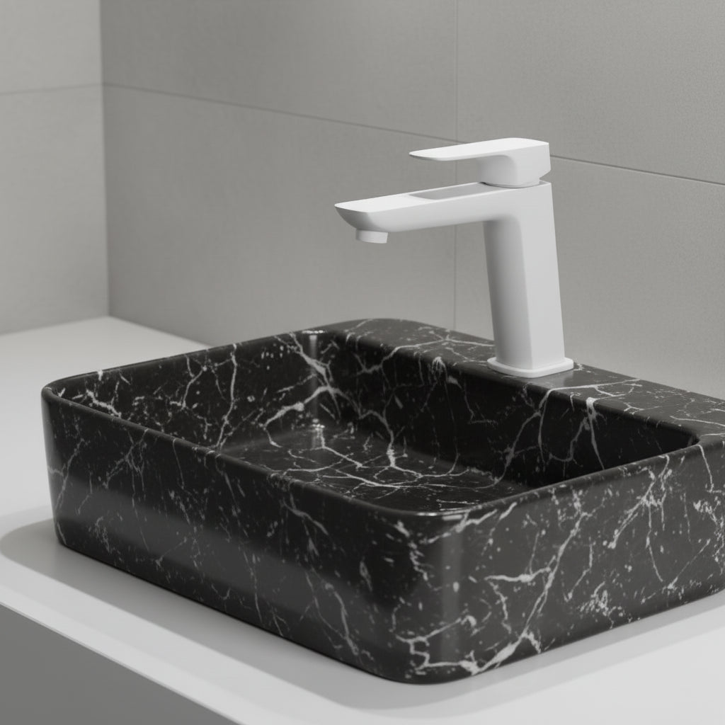 Paini Nove rubinetto lavabo con piletta click clack bianco matt 09BY211TCMESR