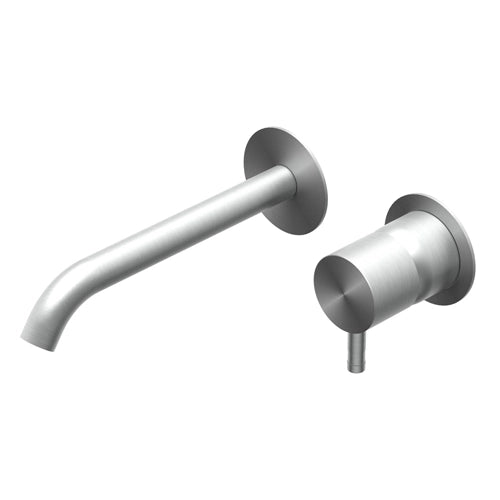 Ritmonio Diametro35 rubinetto lavabo a parete E0BA0117SPCINOX + E0BA0115SX - acciaio spazzolato