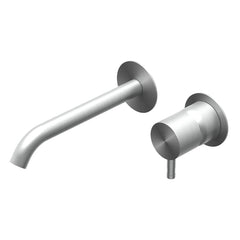 Ritmonio Diametro35 rubinetto lavabo a parete E0BA0117SPCINOX + E0BA0115SX - acciaio spazzolato