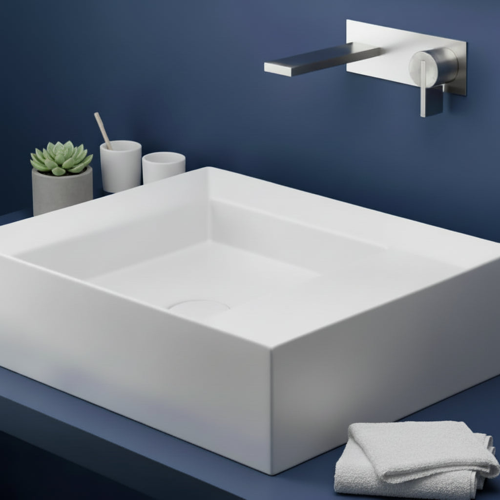 Ritmonio Dot316 rubinetto lavabo a parete in acciaio inox PR50AH102 - acciaio spazzolato