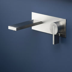 Ritmonio Dot316 rubinetto lavabo a parete in acciaio inox PR50AH102 - acciaio spazzolato