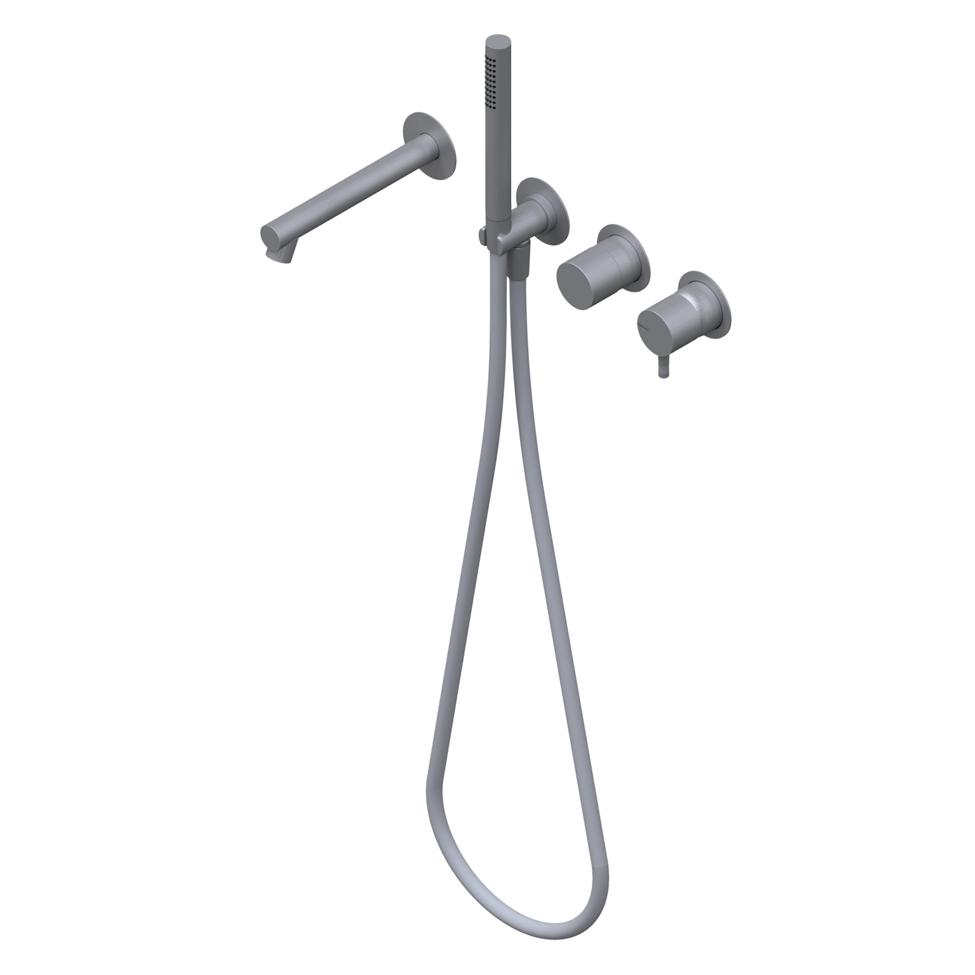 Ritmonio Diametro35 Inox rubinetto vasca da bagno a parete con deviatore 2/3vie E0BA0468ESD + PM0020L