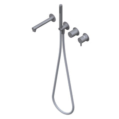 Ritmonio Diametro35 Inox rubinetto vasca da bagno a parete con deviatore 2/3vie E0BA0468ESD + PM0020L