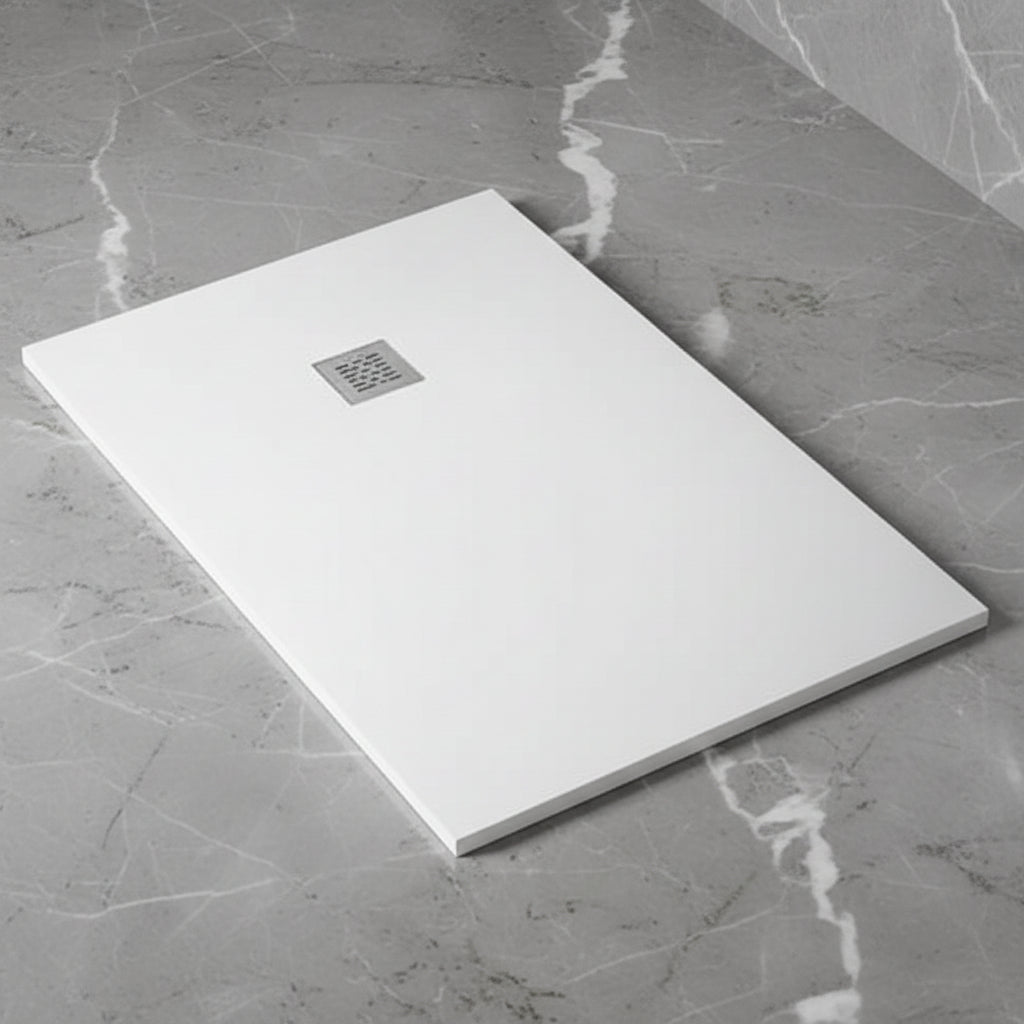 Samo StoneF piatto doccia in mineralmarmo 120x80cm - Bianco liscio
