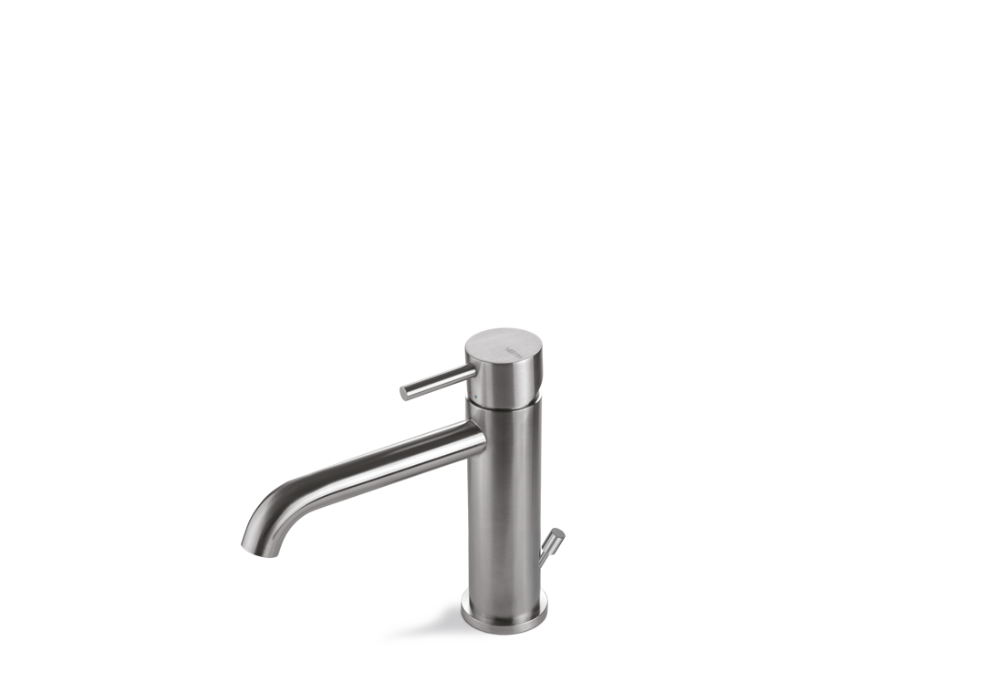 VEMA 17010-Miscelatore monocomando per lavabo con scarico da 1”1/4. Flessibili di alimentazione F3/8”.