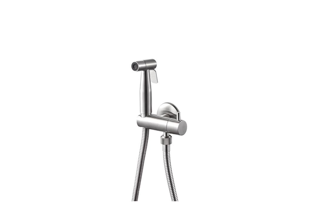 VEMA TIBER STEEL V17400-Single-lever toilet tap.