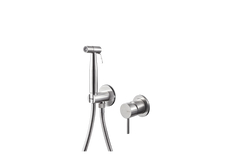 VEMA TIBER STEEL V17405-Single-lever bidet mixer with hand shower.