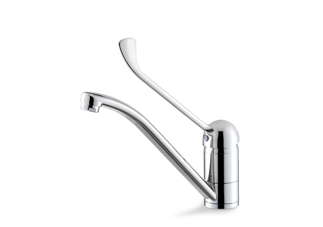 VEMA VENENZA V23180-Single-lever sink mixer with clinical lever and swivel spout. F3/8” supply hoses.