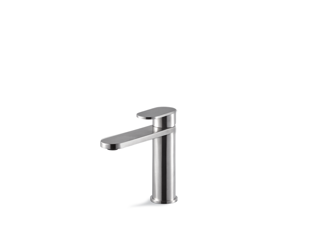 VEMA AYAS STEEL V28011-Single-lever basin mixer without waste. F3/8” supply hoses.