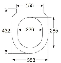 Villeroy Architectura copriwater soft-close a sgancio rapido 9M70S101-  disegno tecnico