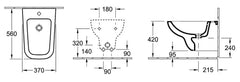 Villeroy Joyce bidet sospeso 540700R1 - disegno tecnico