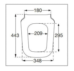 Villeroy Joyce copriwater slim soft-close a sgancio rapido 9M62S101 - disegno tecnico