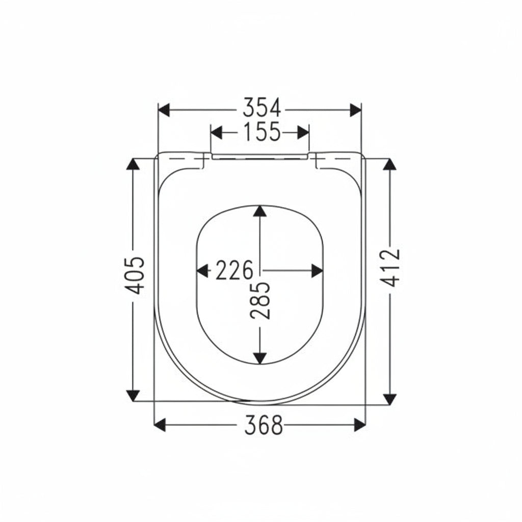 Villeroy O Novo copriwater 9M396101 -  disegno tecnico