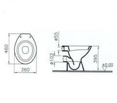 VitrA Normus wc a terra con scarico a parete 6858L003-0101
