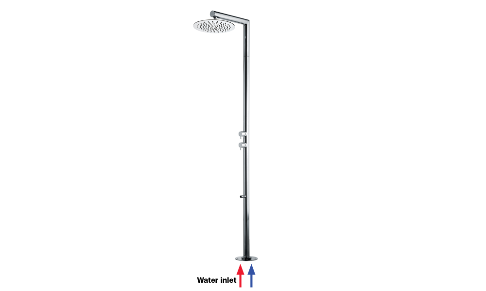 Bossini Nek colonna doccia da esterno con soffione 30cm e lavapiedi L00381
