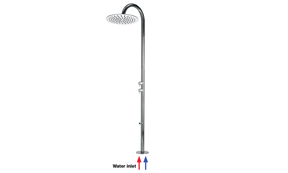 Bossini Tetis colonna doccia da esterno con soffione 30cm e lavapiedi L00389