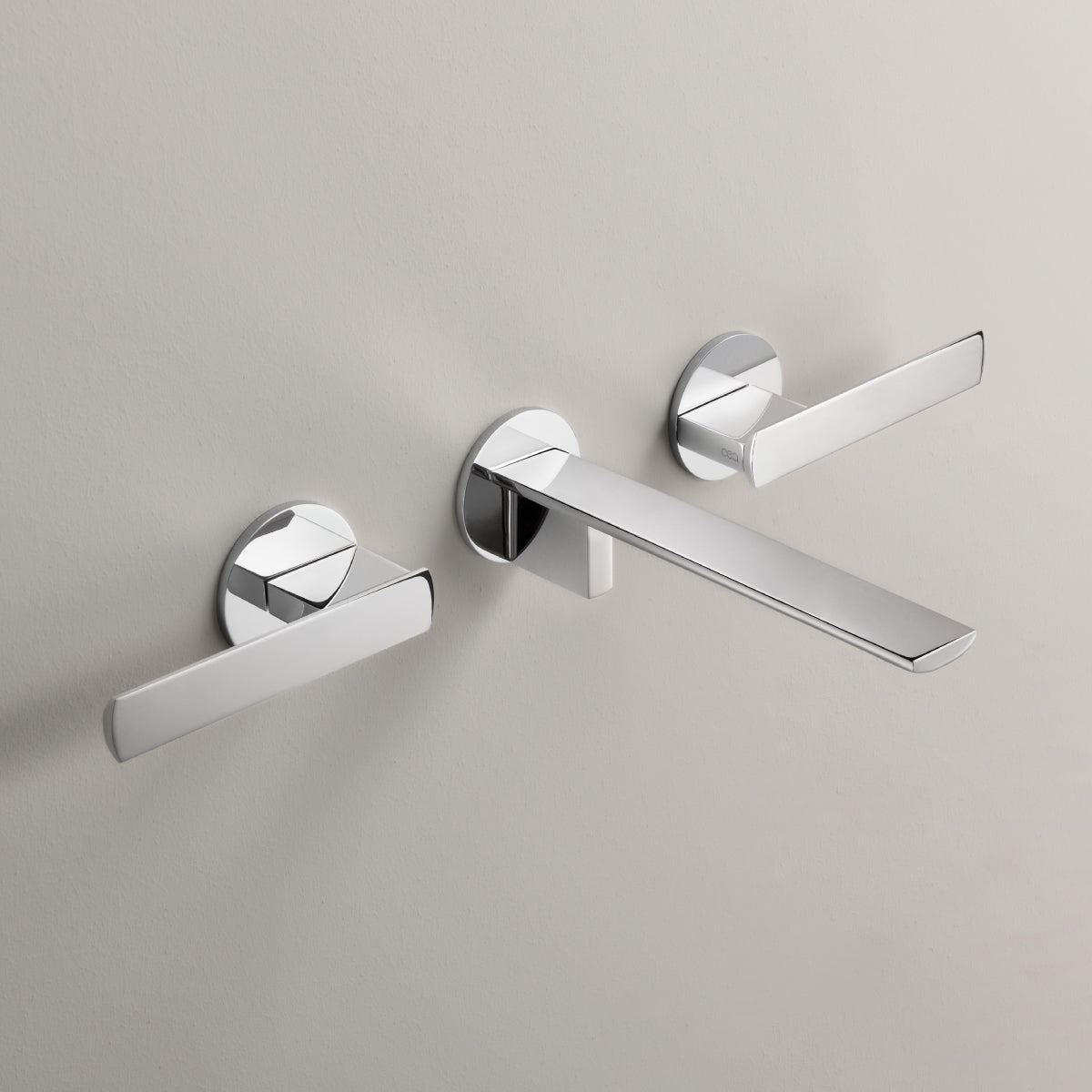 Cea Design Ayla rubinetto lavabo a parete 3 fori con bocca 185mm AYL07 + PWF02