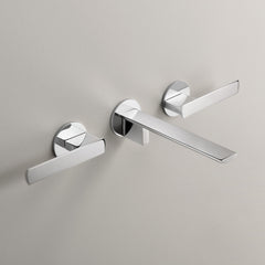 Cea Design Ayla rubinetto lavabo a parete 3 fori con bocca 185mm AYL07 + PWF02