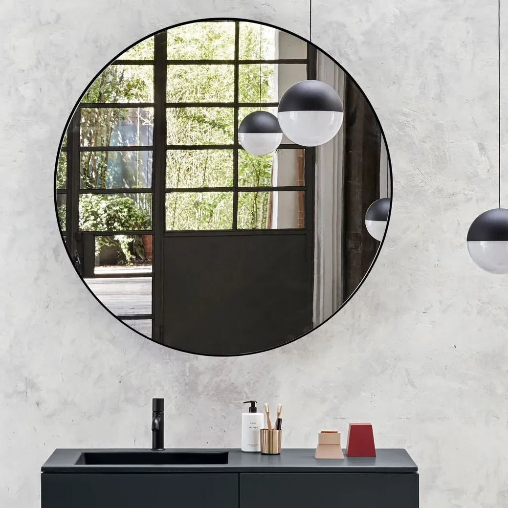 Cielo Round Mirror specchio bagno CASPT-nm 120cm ambientata