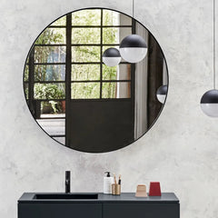 Cielo Round Mirror specchio bagno CASPT-nm 120cm ambientata