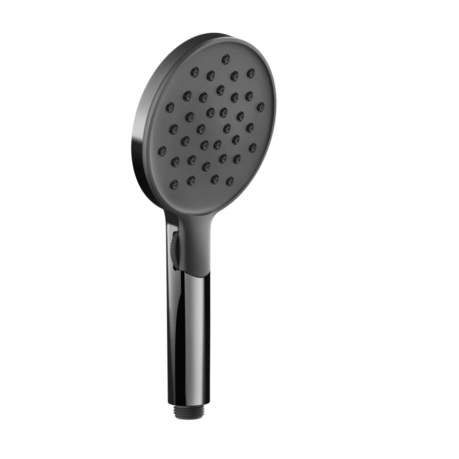 Gessi Anello shower head 2-function anti-limescale with wheel selector and black insert 47350