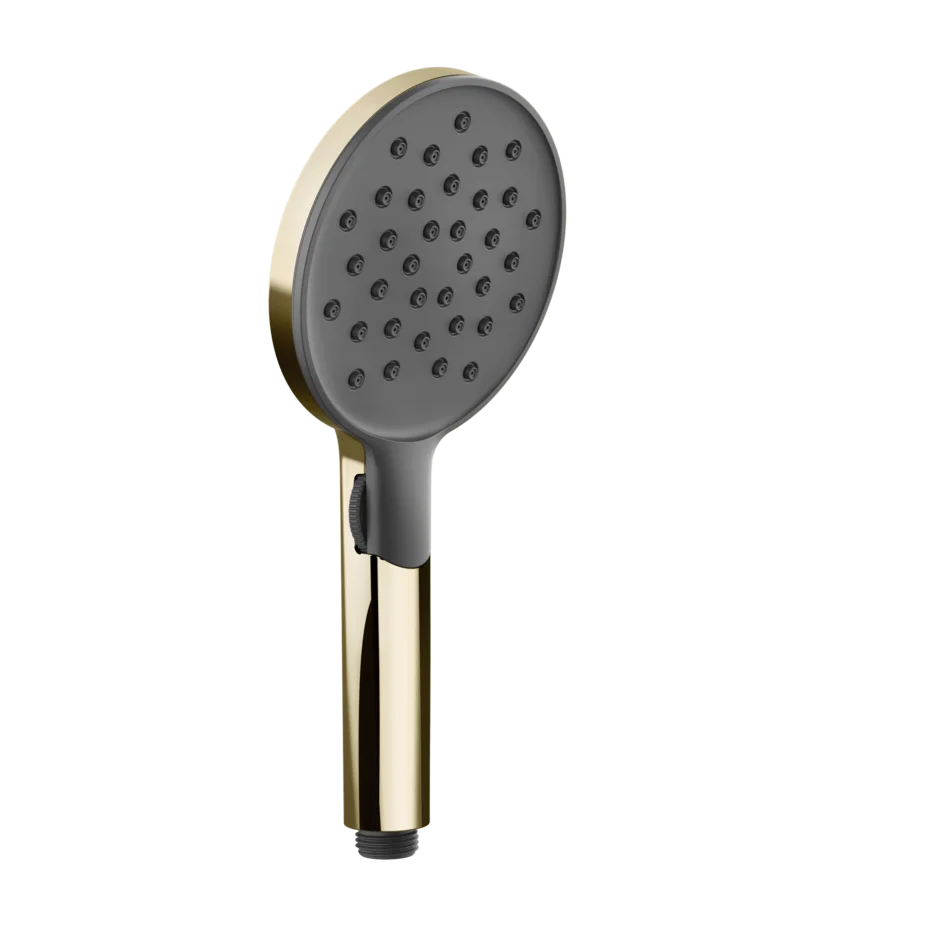 Gessi Anello shower head 2-function anti-limescale with wheel selector and black insert 47350