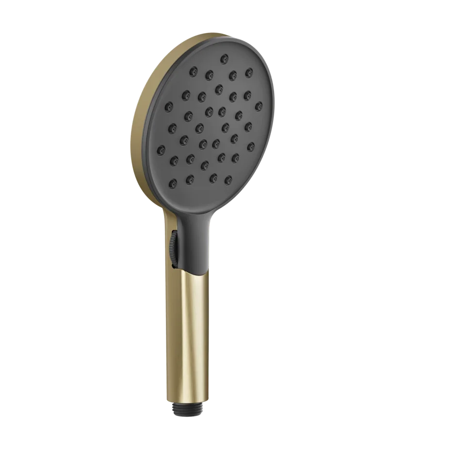 Gessi Anello shower head 2-function anti-limescale with wheel selector and black insert 47350
