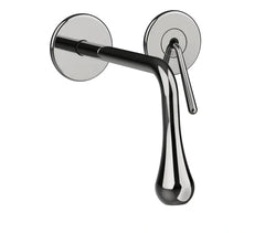 Gessi Goccia rubinetto lavabo a parete bocca corta 33084 + 09283 black metal