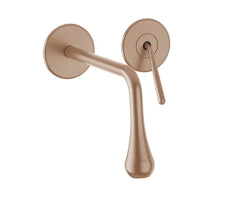Gessi Goccia rubinetto lavabo a parete bocca corta 33084 + 09283 copper brushed