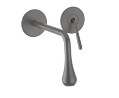 Gessi Goccia rubinetto lavabo a parete bocca corta 33084 + 09283 black metal brushed