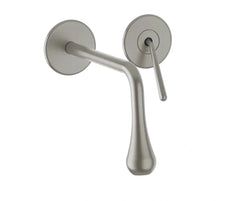 Gessi Goccia rubinetto lavabo a parete bocca corta 33084 + 09283 chrome brushed