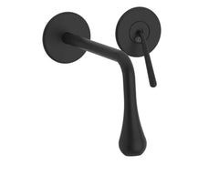 Gessi Goccia rubinetto lavabo a parete bocca corta 33084 + 09283 matte black