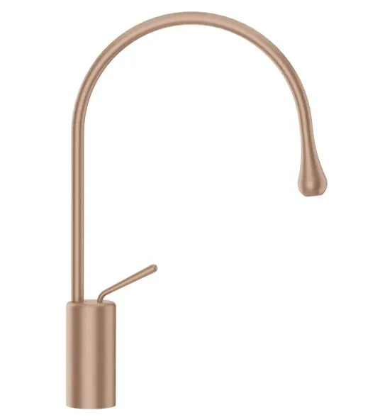 Gessi Goccia rubinetto lavabo canna media girevole 33605 copper brushed