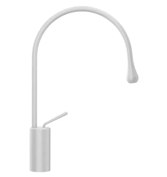 Gessi Goccia rubinetto lavabo canna media girevole 33605 matt white