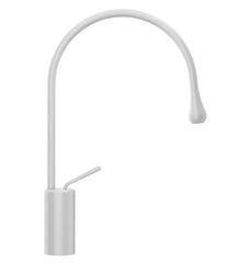 Gessi Goccia rubinetto lavabo canna media girevole 33605 matt white