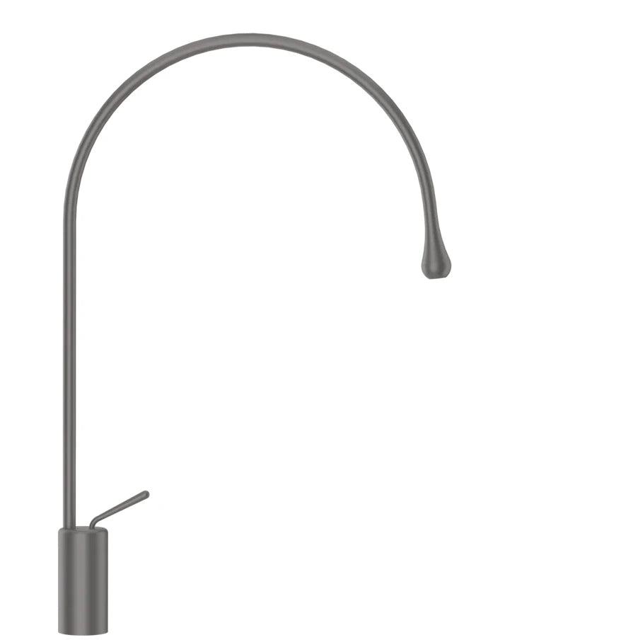 Gessi Goccia rubinetto lavabo medio canna lunga girevole 33606 black metal brushed