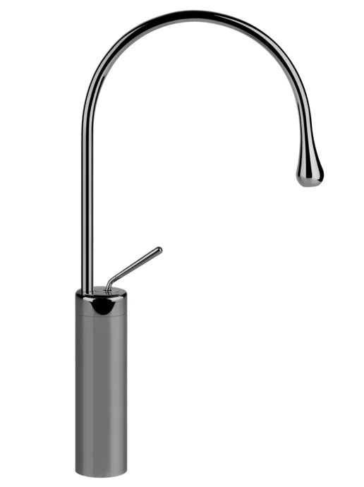 Gessi Goccia rubinetto lavabo alto canna media girevole 33609 black metal