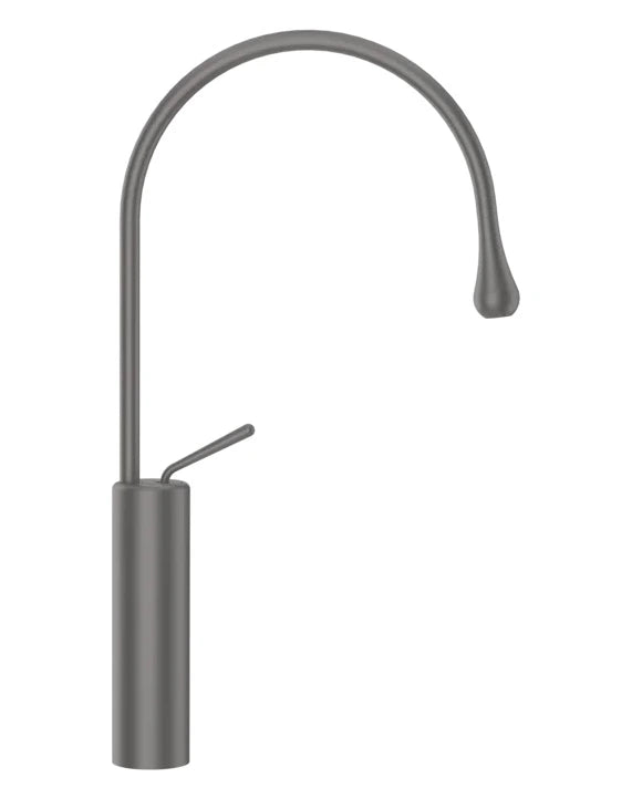 Gessi Goccia rubinetto lavabo alto canna media girevole 33609 black metal brushed
