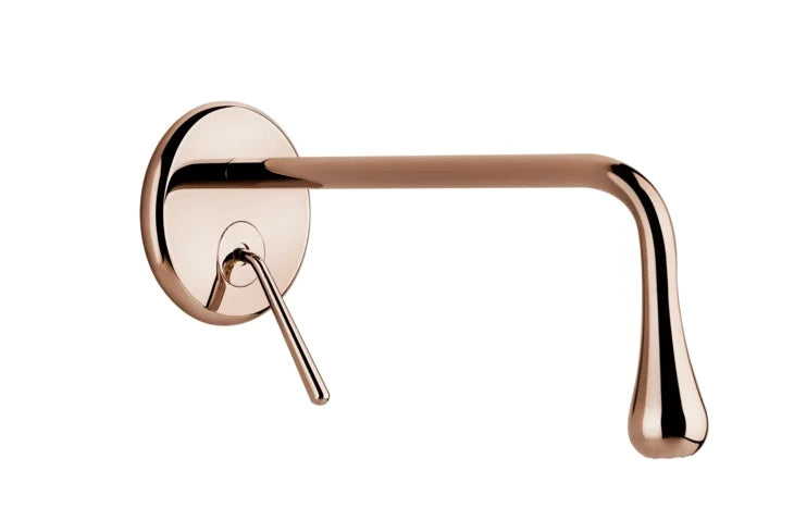 Gessi Goccia wall sink faucet with long spout 33686 + 33687