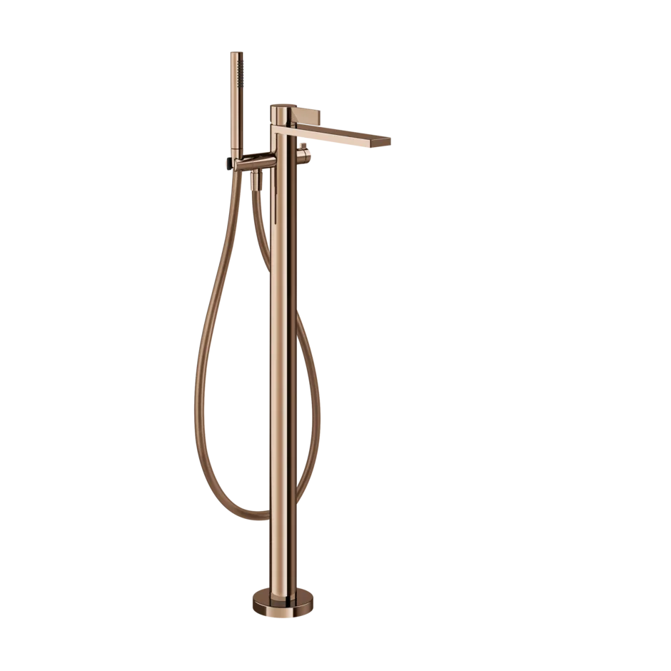 Gessi Inverso Rigato floor bathtub faucet with hand shower 73528 + 46189