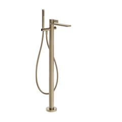 Gessi Inverso Rigato floor bathtub faucet with hand shower 73528 + 46189