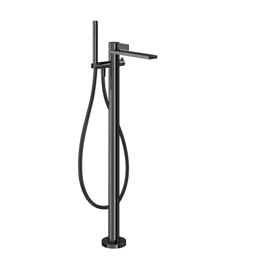 Gessi Inverso Rigato floor bathtub faucet with hand shower 73528 + 46189