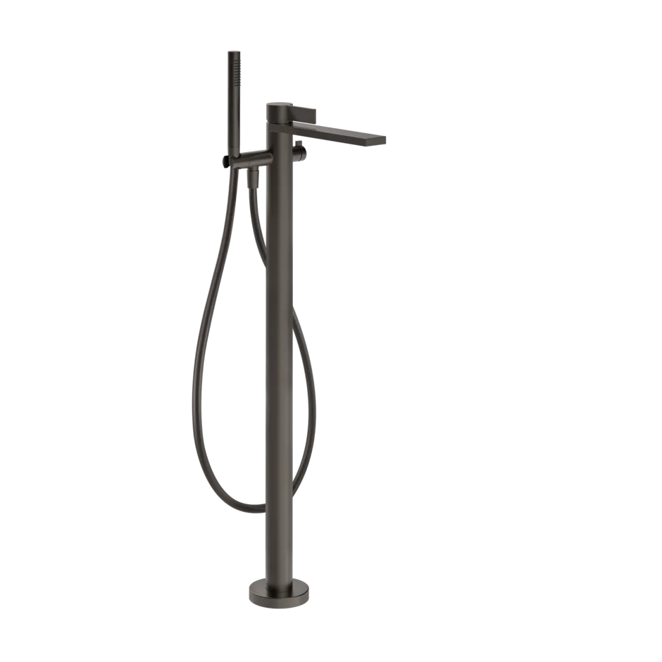 Gessi Inverso Rigato floor bathtub faucet with hand shower 73528 + 46189