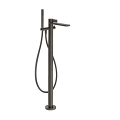 Gessi Inverso Rigato floor bathtub faucet with hand shower 73528 + 46189