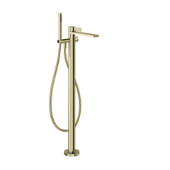 Gessi Inverso Rigato floor bathtub faucet with hand shower 73528 + 46189
