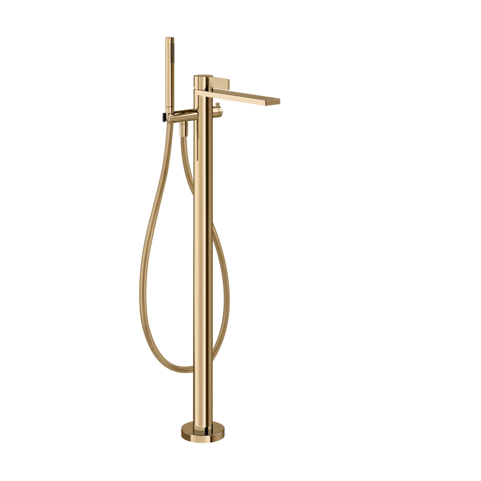 Gessi Inverso Rigato floor bathtub faucet with hand shower 73528 + 46189